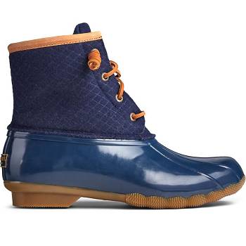 Sperry Saltwater Wool Embossed Duck W/ Thinsulate Tmavomodre - Damske Gumáky